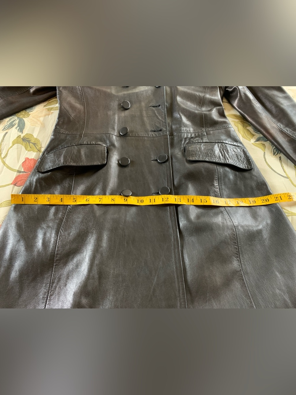 Vintage Paris France Sexy Gothic Black Leather Trench Style Jacket - Picture 11 of 16